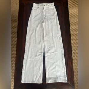 H&M White High-Rise Wide-Leg Jeans